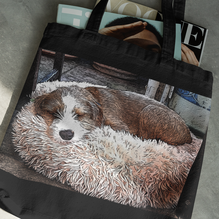 Hand-Drawn Pet Photo Tote Bag