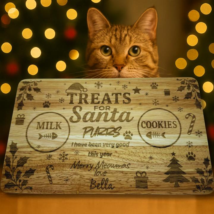 Personalised Santa Paws Christmas Eve Board / Plate