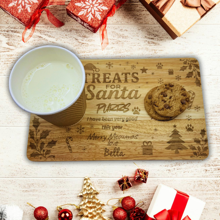 Personalised Santa Paws Christmas Eve Board / Plate