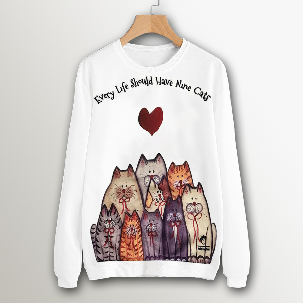 Nine Cats Sweatshirt - Womens
