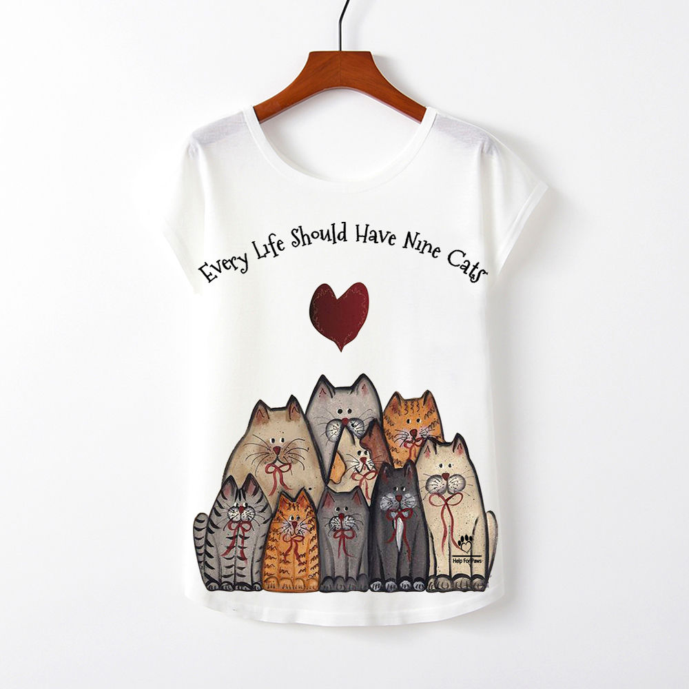 Nine Cats T-Shirt - Womens