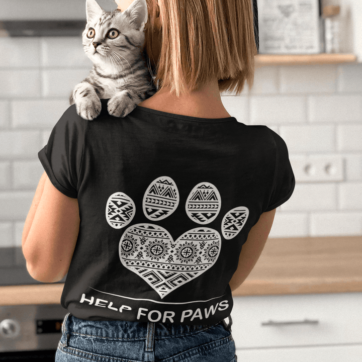 Black Aztec T-Shirt - Help For Paws