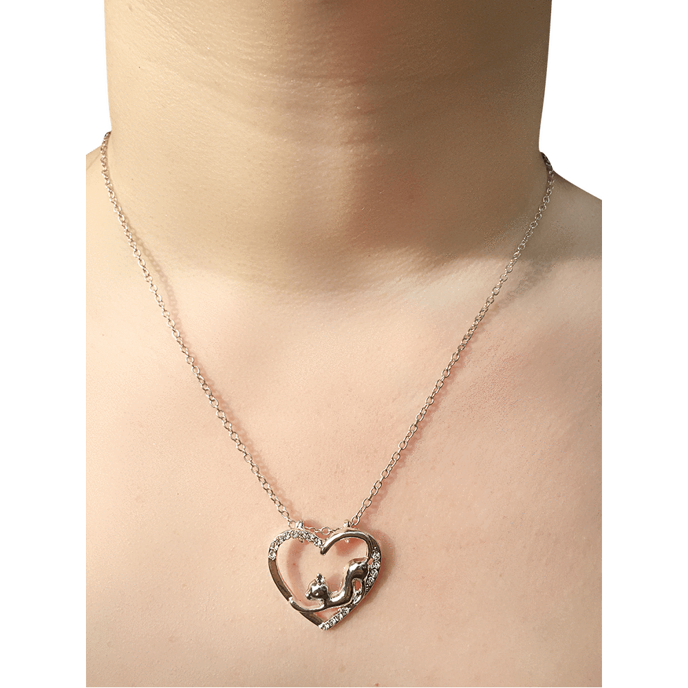Necklace - Cat And Heart Necklace