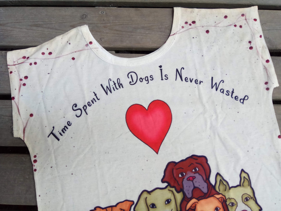 Time Spent With Dogs Is Never Wasted T-Shirt - Womens