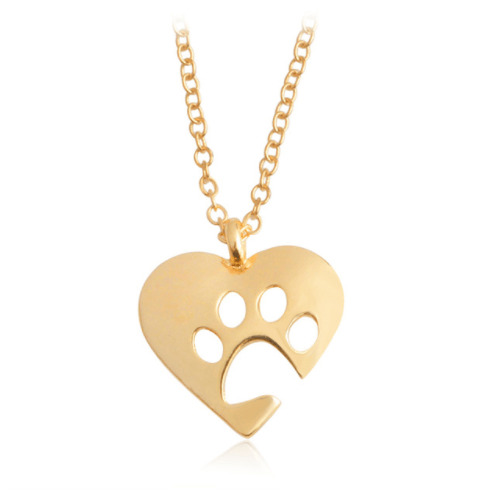 Necklace - I Love Paws Necklace - Gold