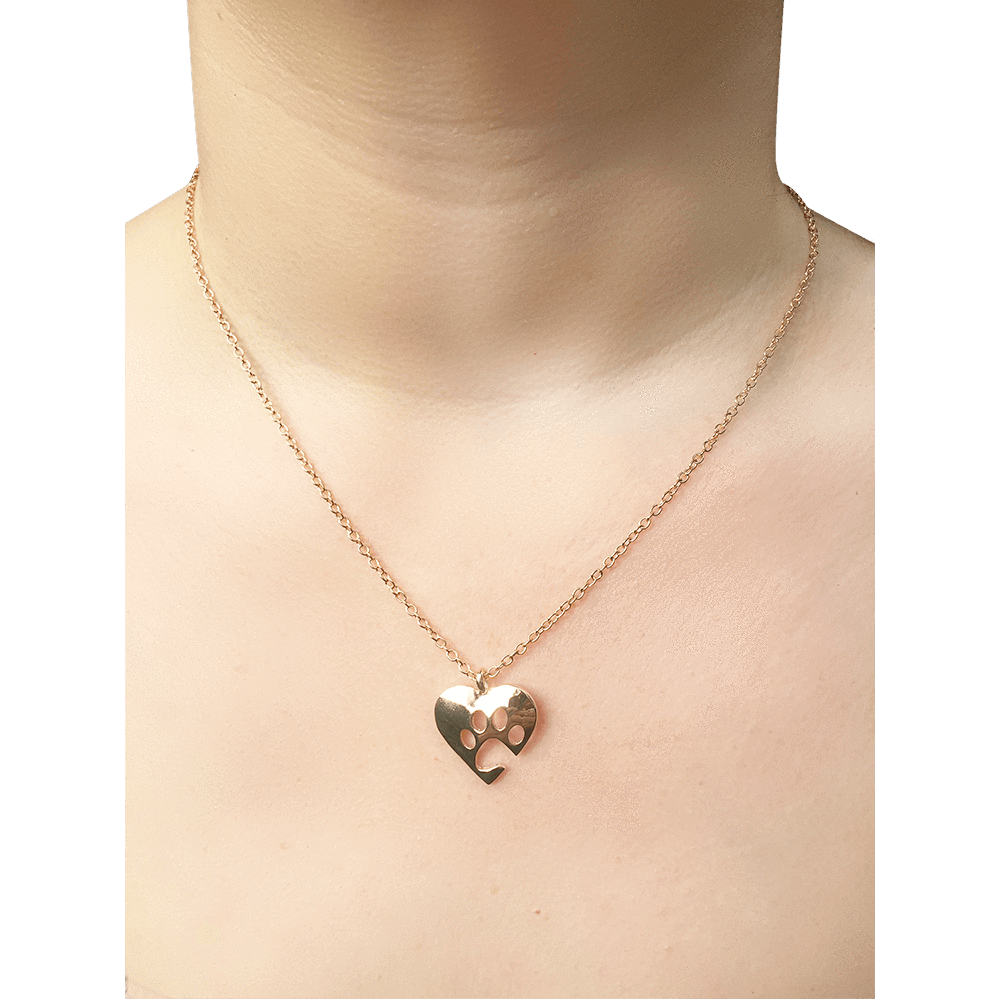 Necklace - I Love Paws Necklace - Gold