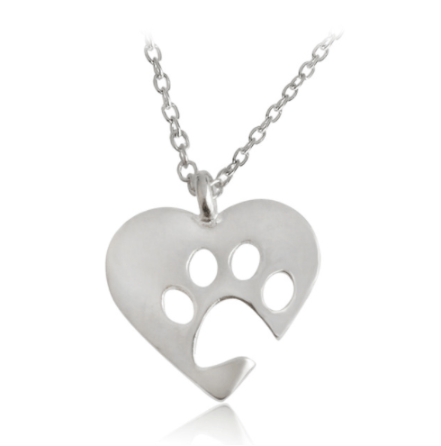 Necklace - I Love Paws Necklace - Silver
