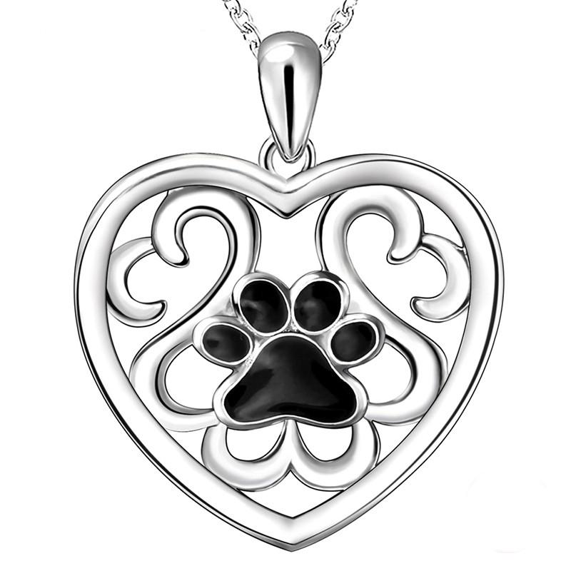 Floral Paw 925 Silver Necklace