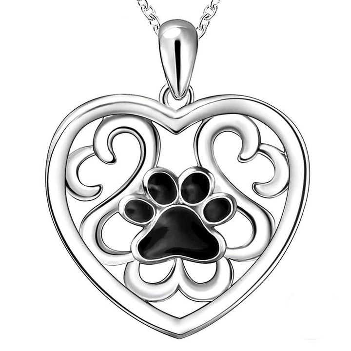 Floral Paw 925 Silver Necklace