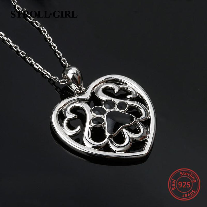 Floral Paw 925 Silver Necklace