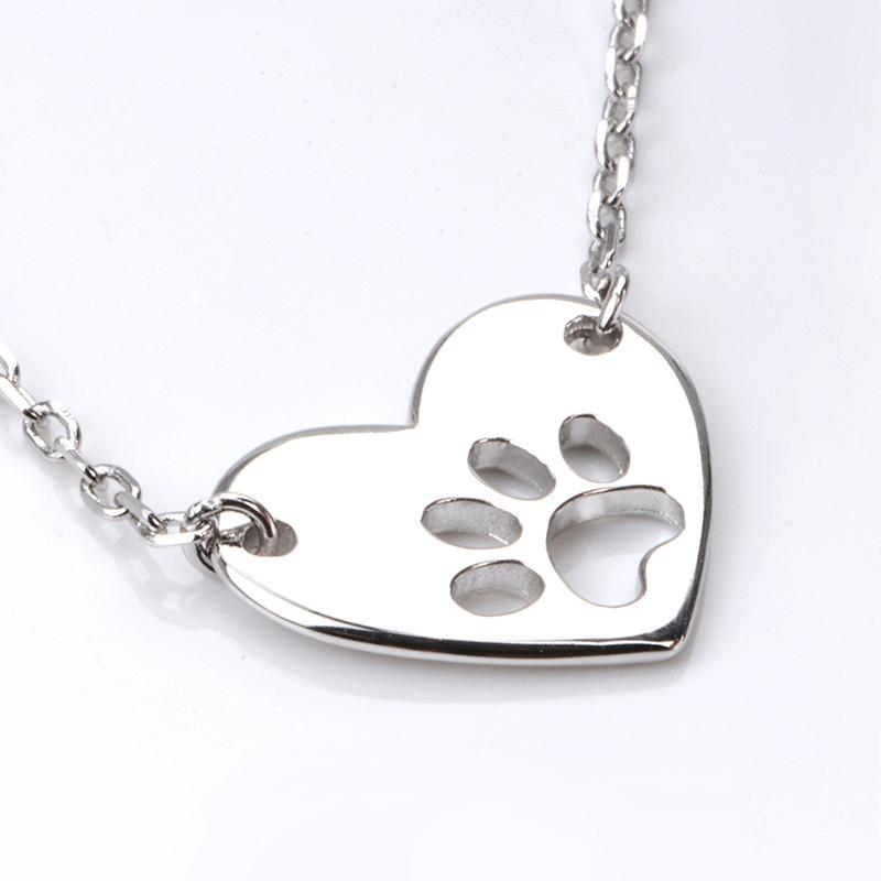 Paw Heart 925 Silver Necklace