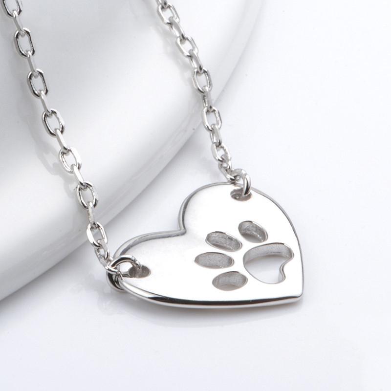 Paw Heart 925 Silver Necklace