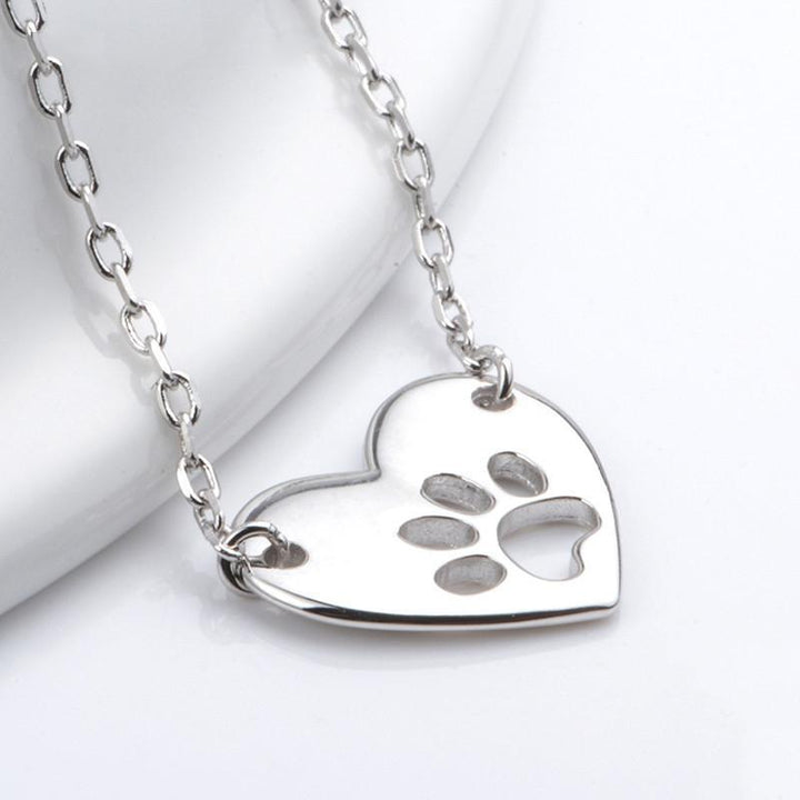 Paw Heart 925 Silver Necklace